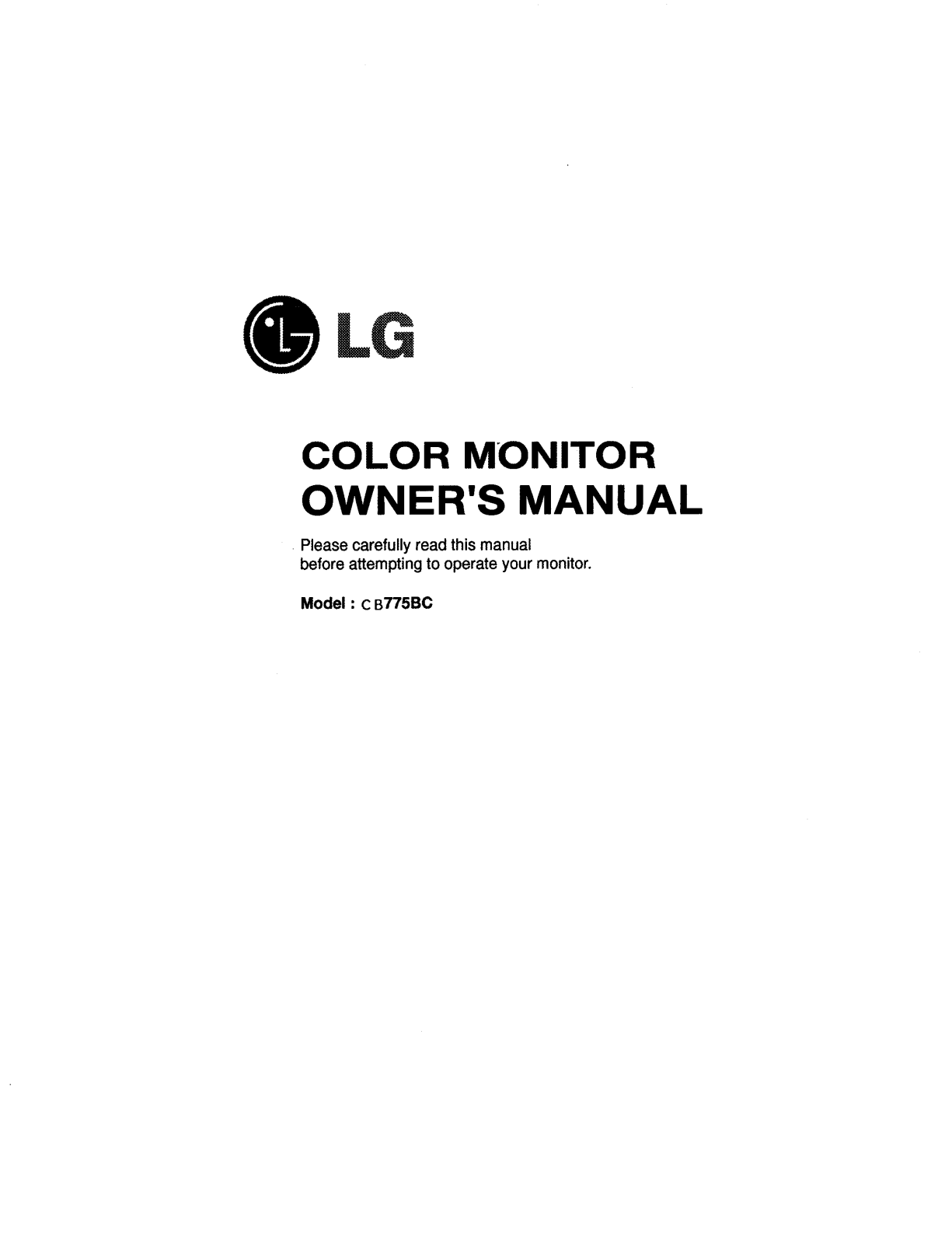 LG CB775B Users manual