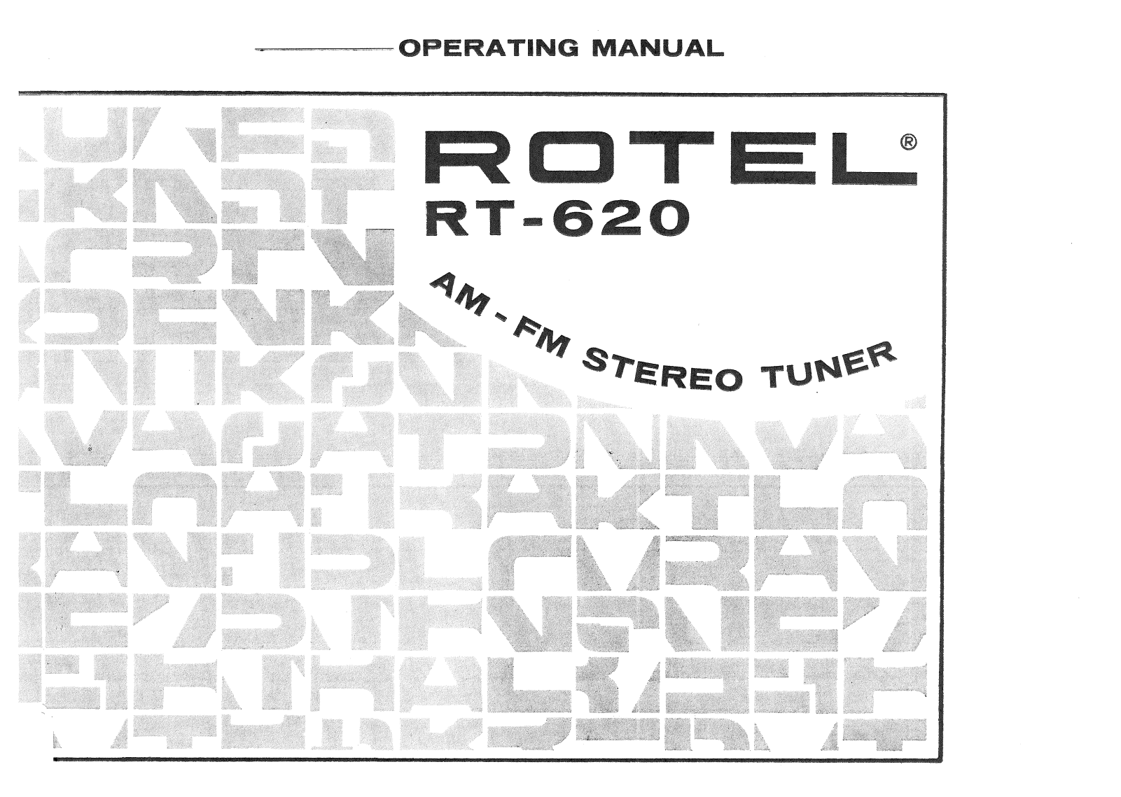 Rotel RT-620 User Manual