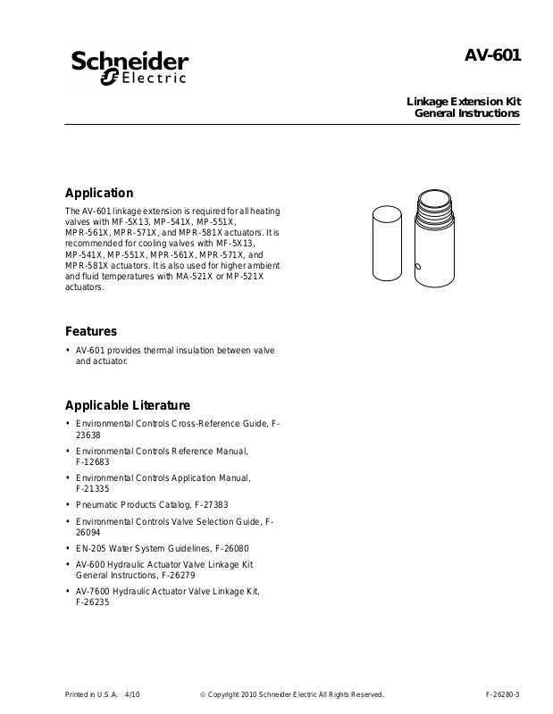 schneider-electric-av-601-installation-instructions