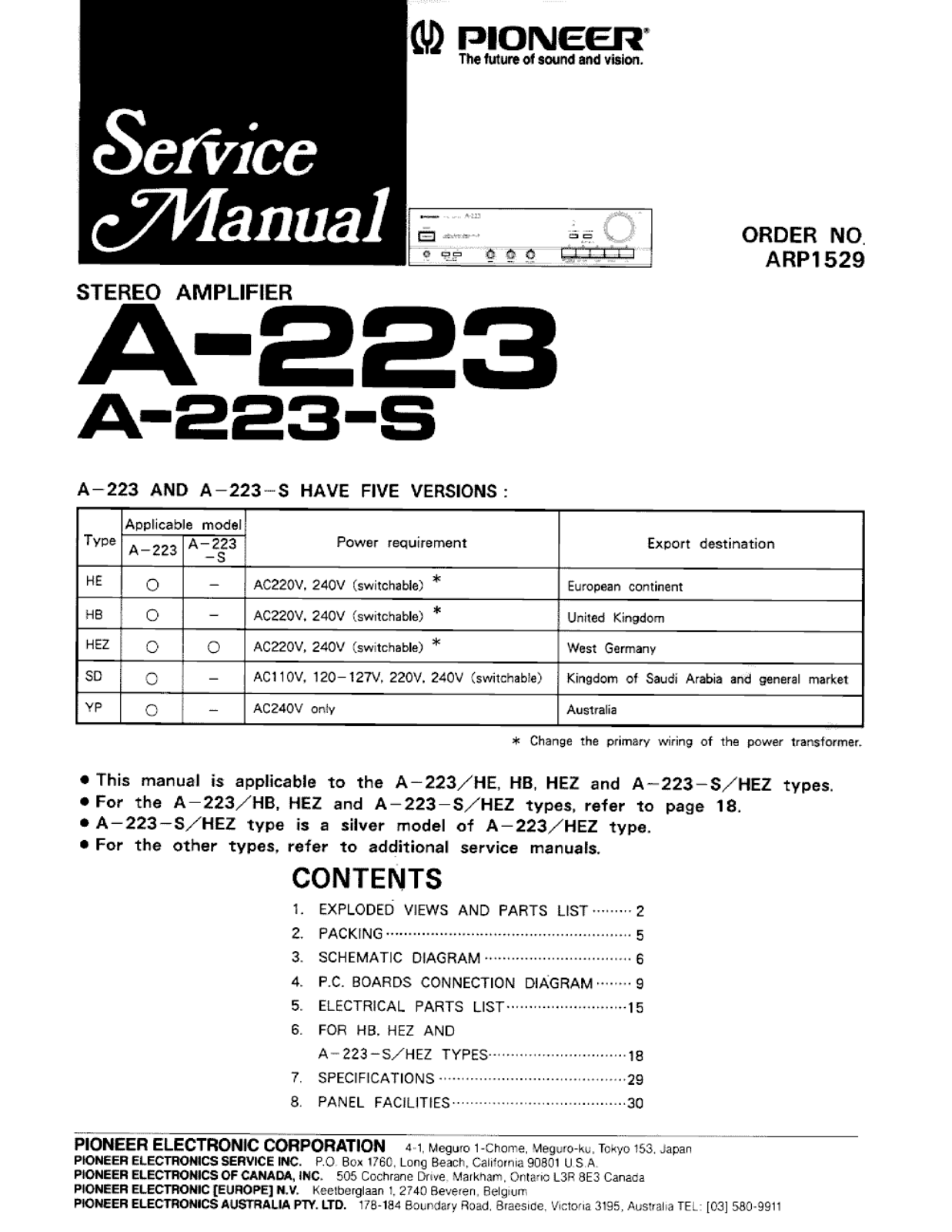 Pioneer A-223-S Service manual