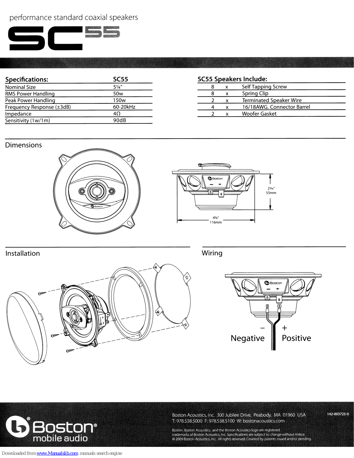 Boston SC55 Specification - ManualMachine.com