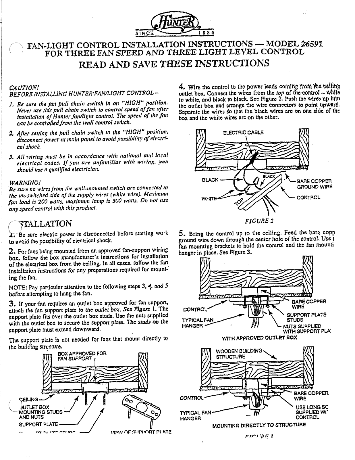 Hunter Fan 26591 User Manual