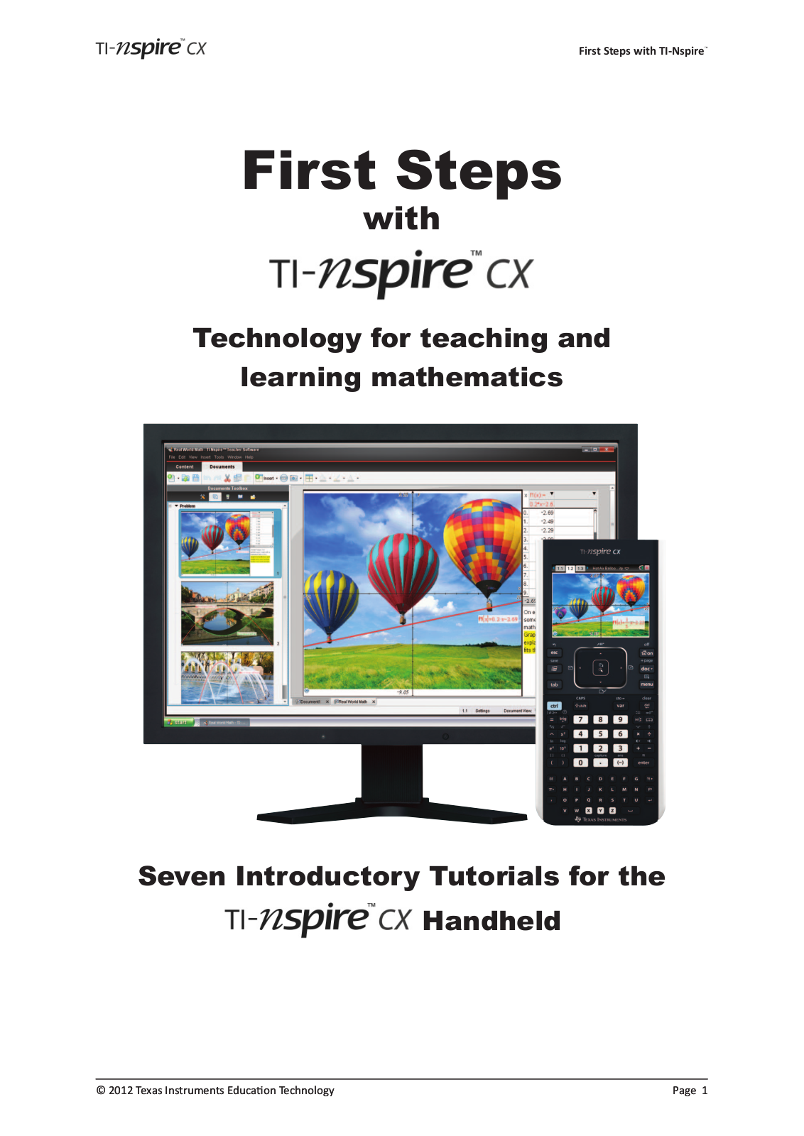 Texas Instruments TI-nspire CX TINSPIRECX User Manual