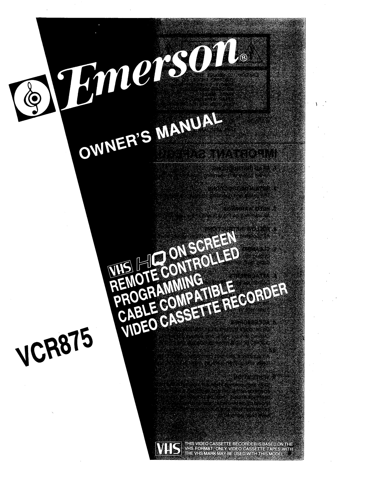 EMERSON VCR875 User Manual