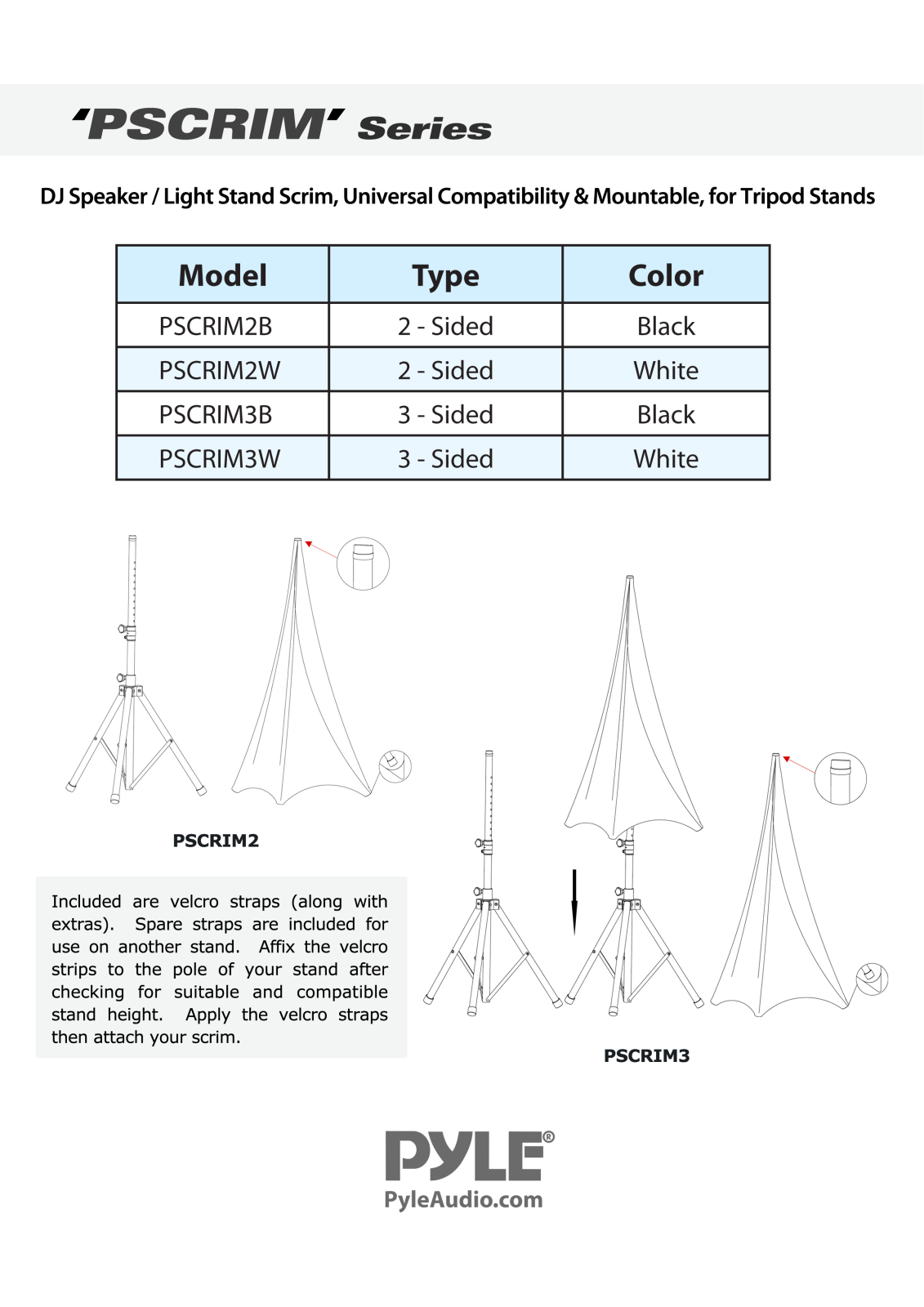 Pyle PSCRIM2B, PSCRIM3W, PSCRIM2W User guide - ManualMachine.com