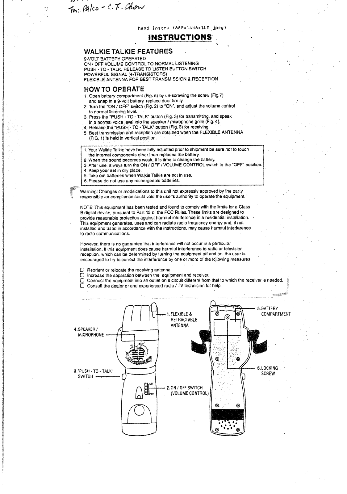 Palco PAL 013003 User Manual
