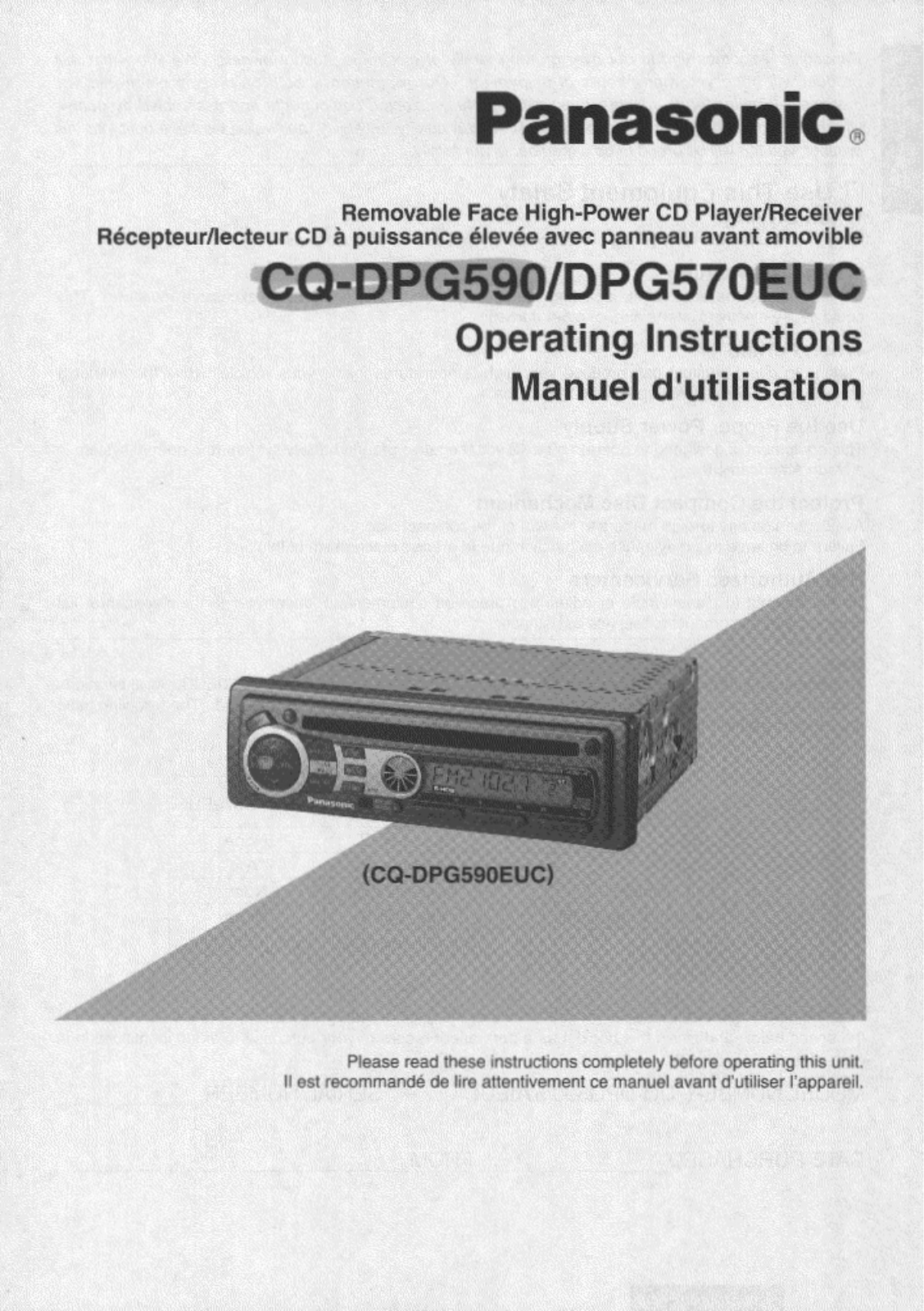 Panasonic CQ-DPG590EUC User Manual