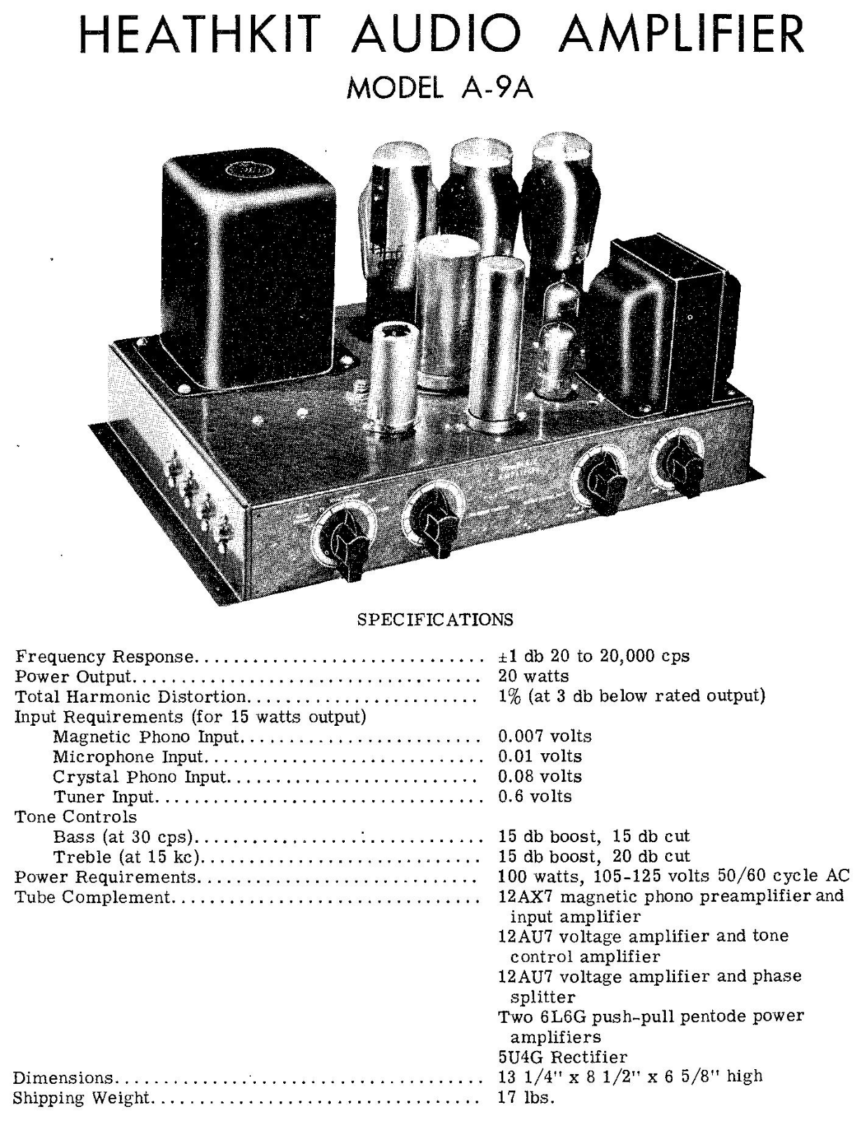 Heathkit A-9A Schematic