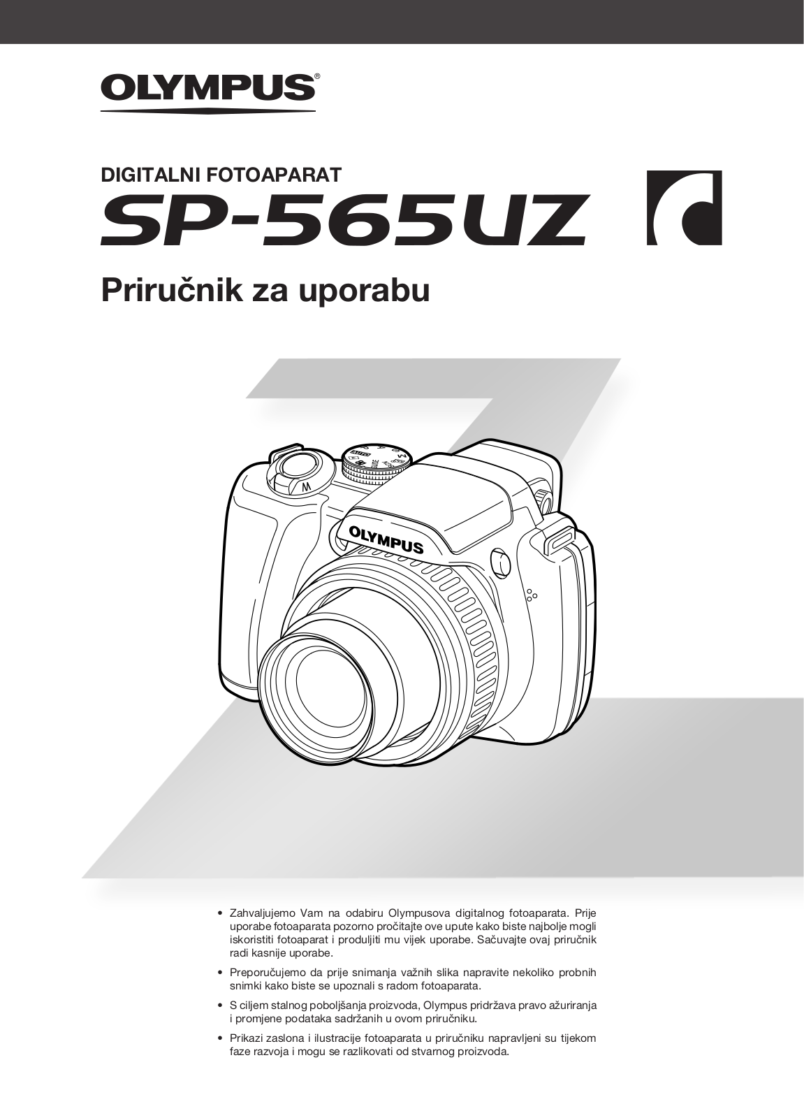 OLYMPUS SP-565 UZ User Manual