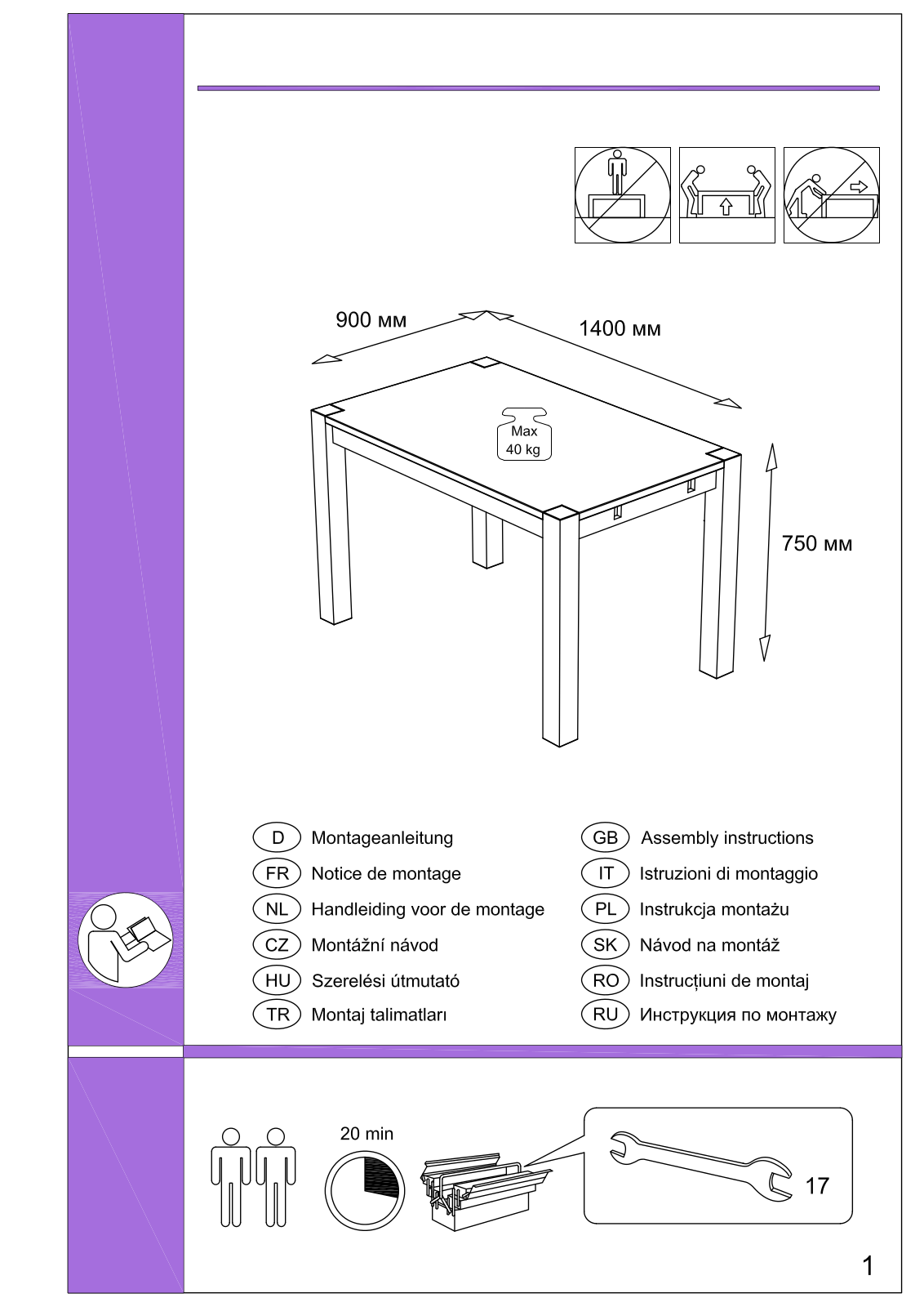 Home affaire Tim Assembly instructions