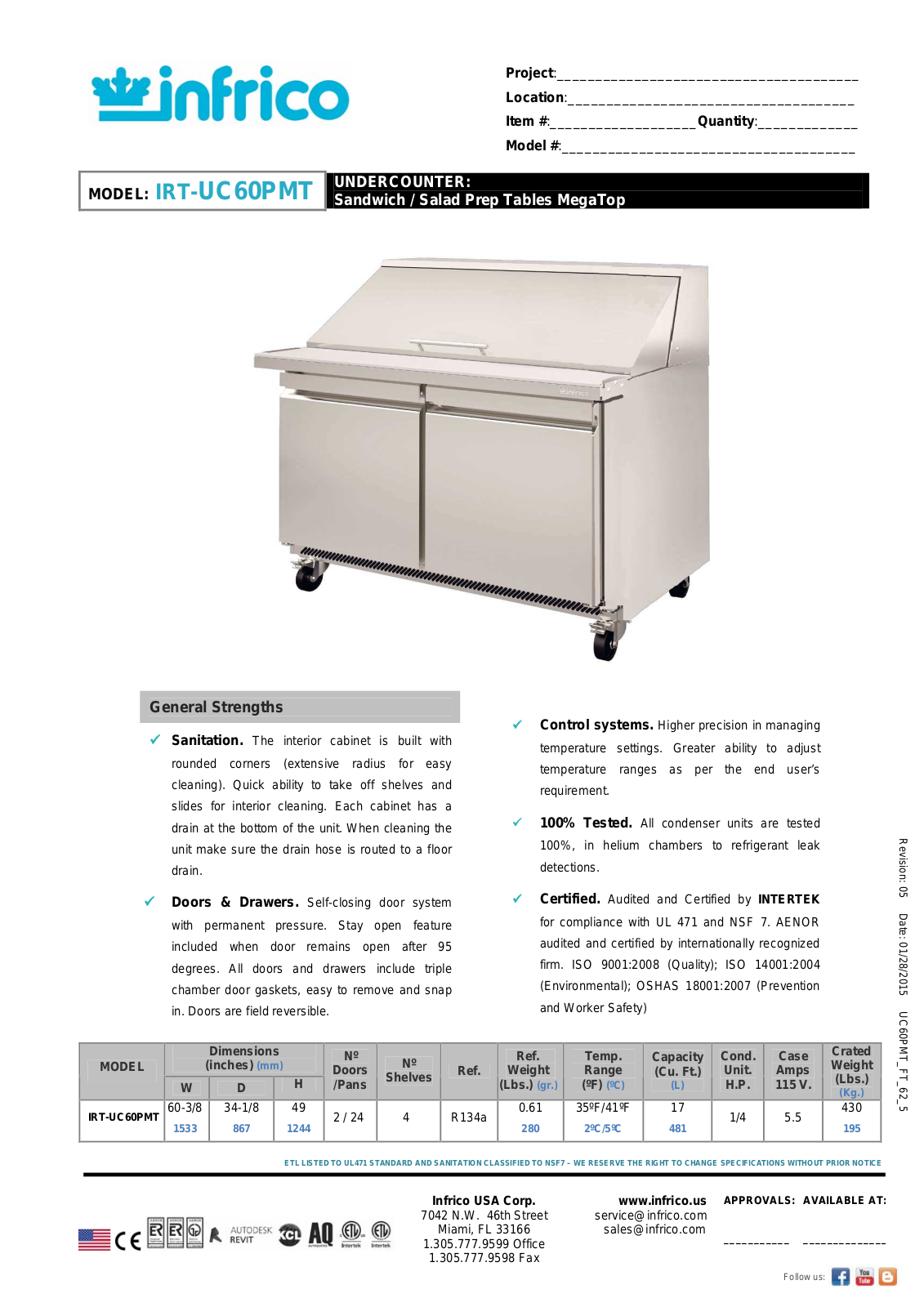 Infrico IRT-UC60PMT User Manual