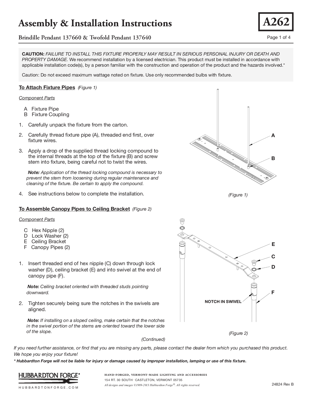 Hubbardton Forge 137660 User Manual