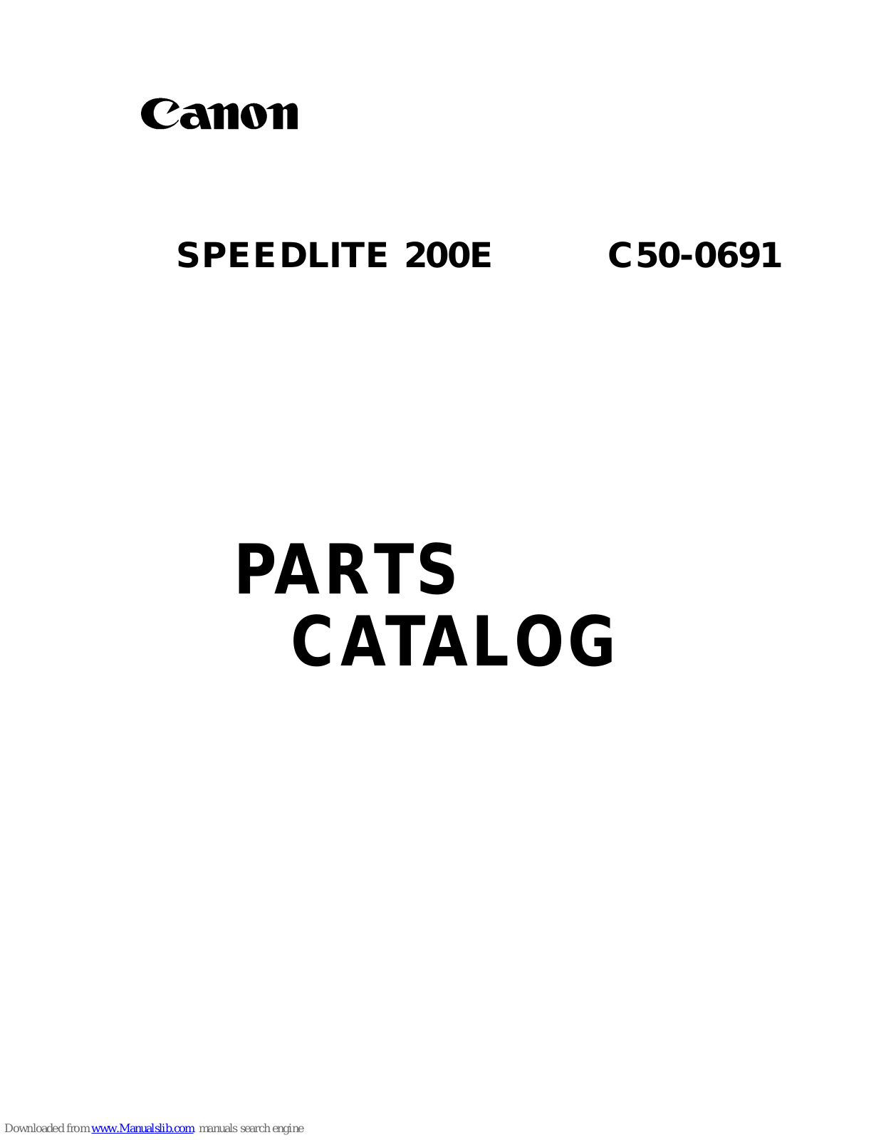 Canon SPEEDLITE 200E Parts Catalog