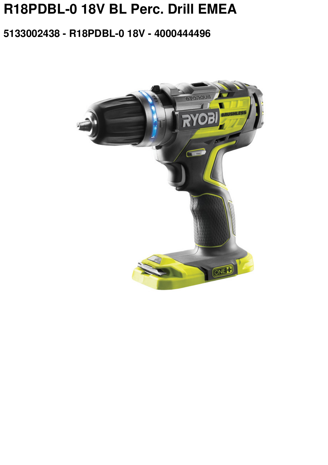 Ryobi R18PDBL-0 User Manual