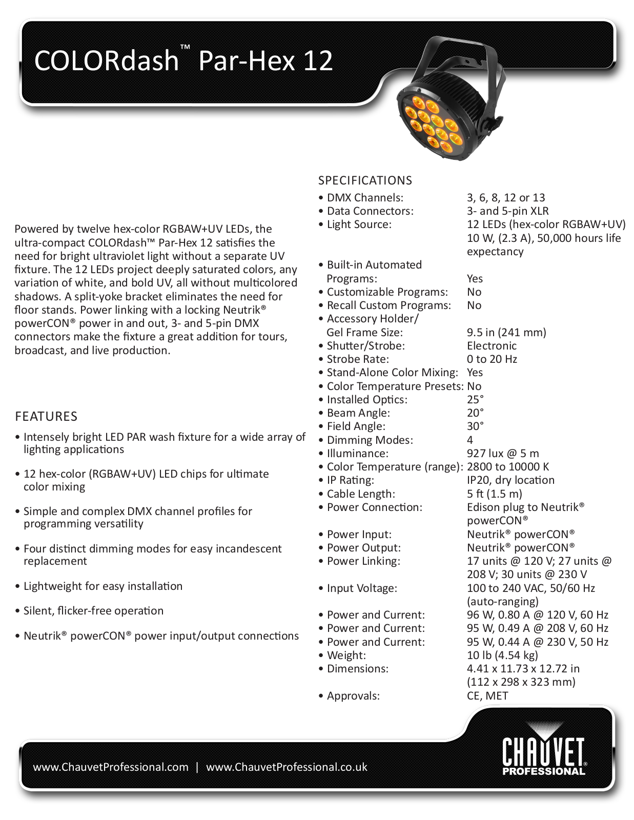 Chauvet Par-Hex 12 User Manual