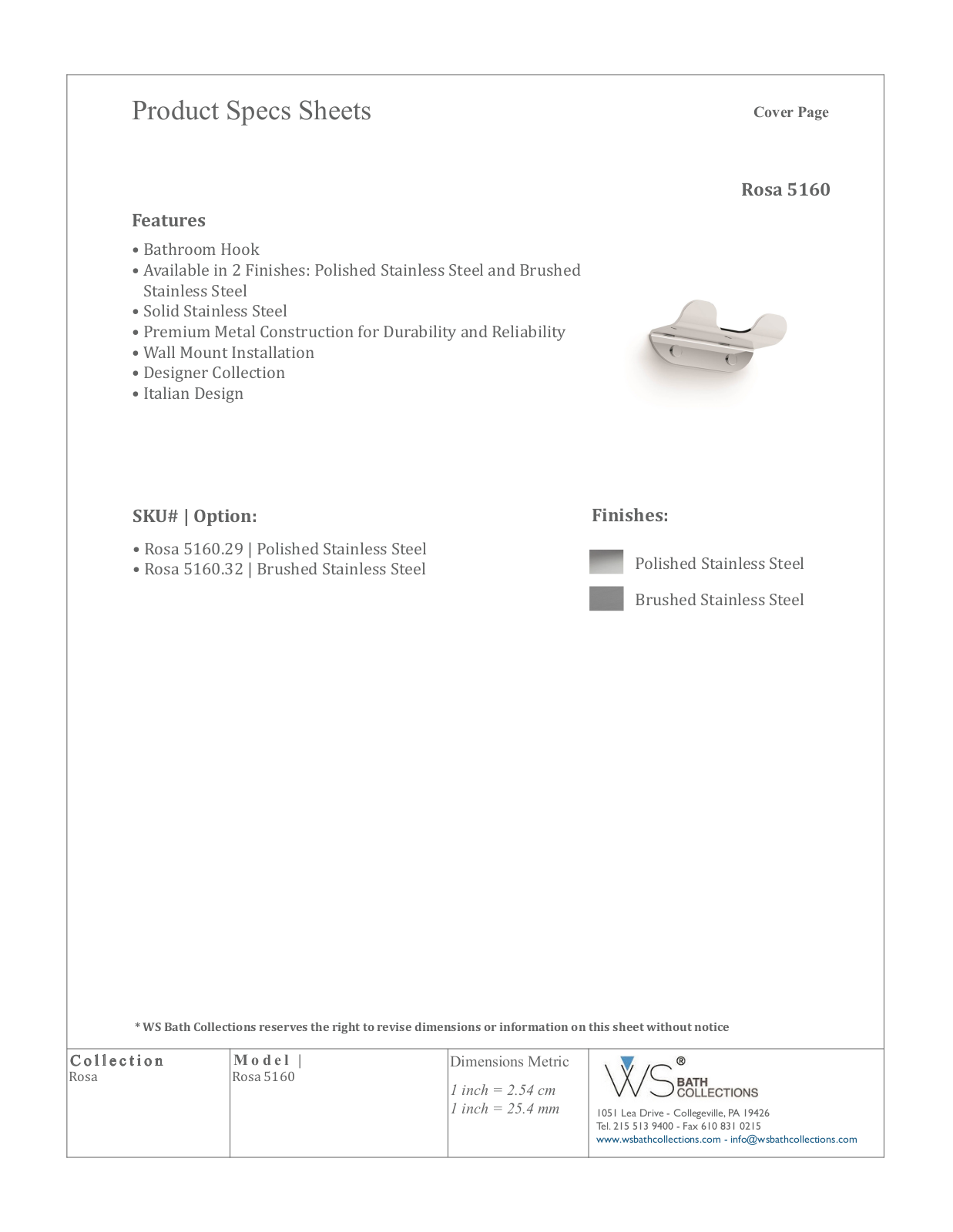 WS Bath Collections WSO3168 Specifications - ManualMachine.com