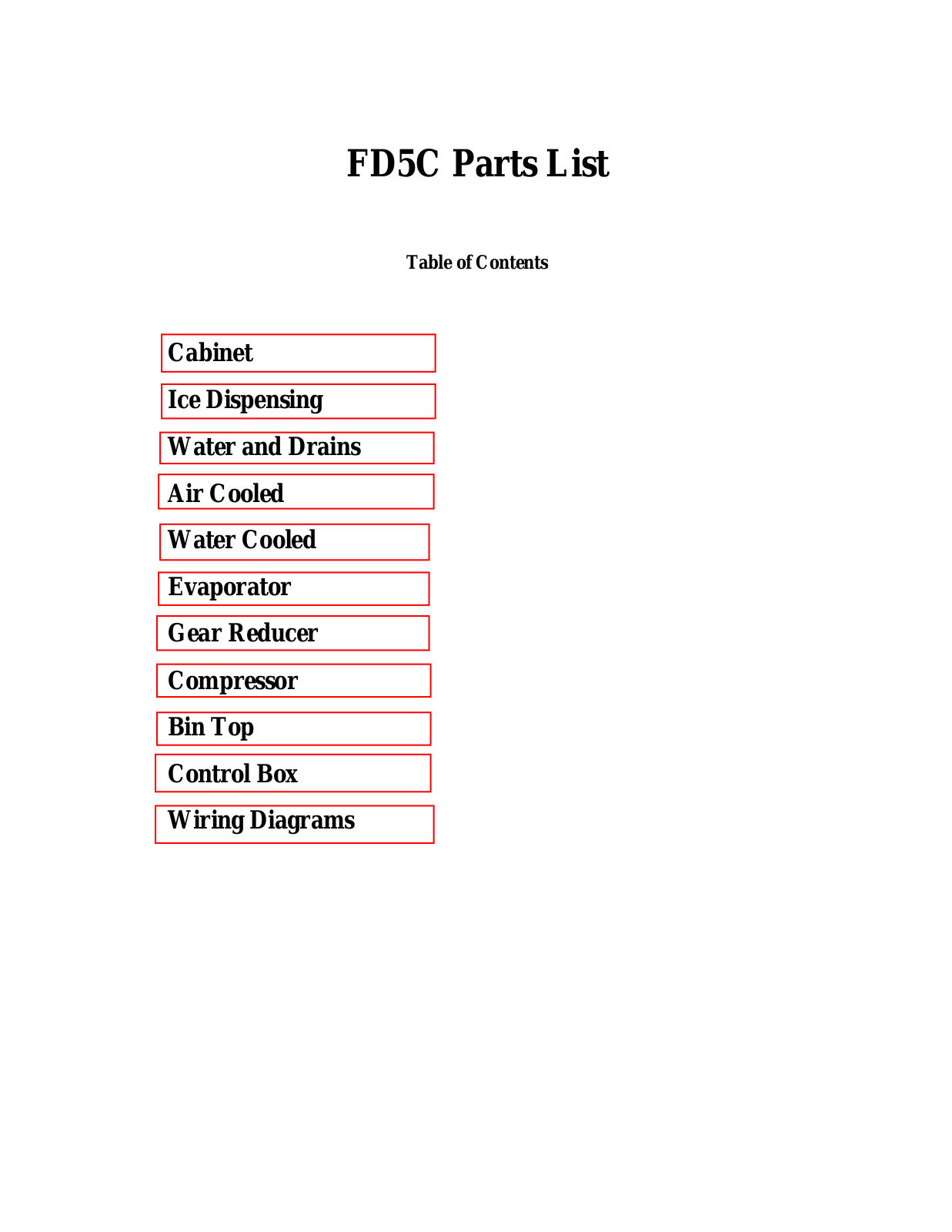 Scotsman FD5C Parts Manual