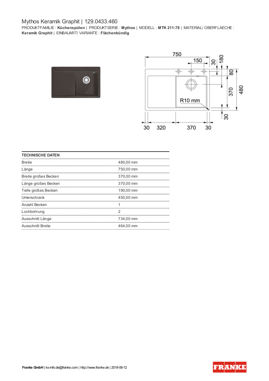 Franke 129.0433.460 Service Manual