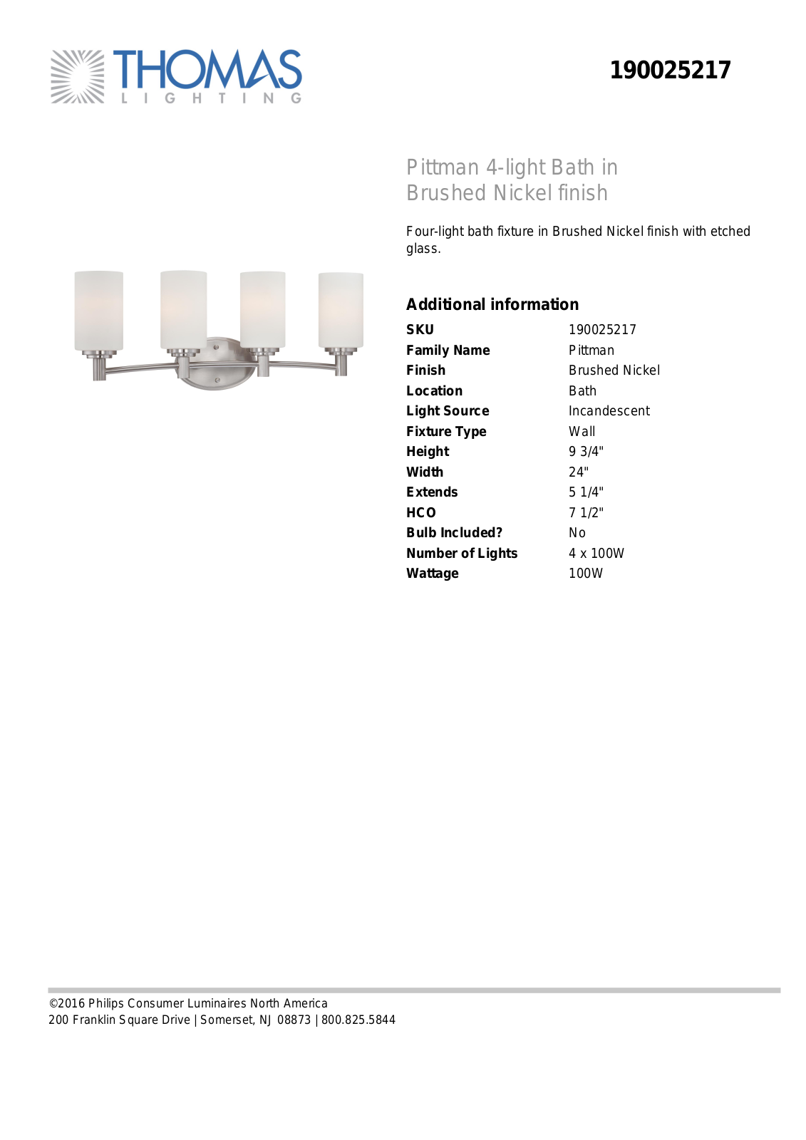 Thomas Lighting 19002NICKEL User Manual - ManualMachine.com