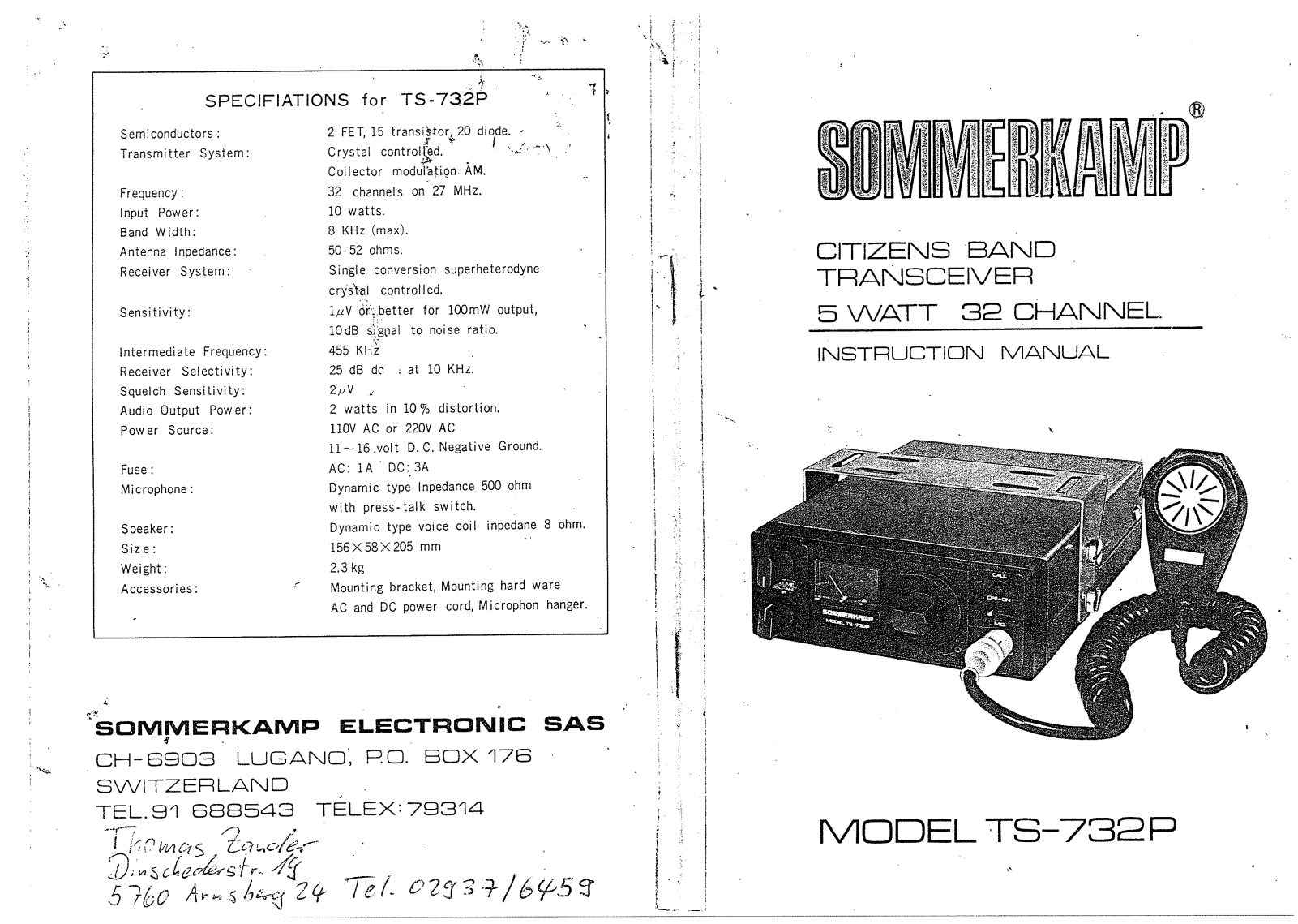 Sommerkamp TS732P User Manual