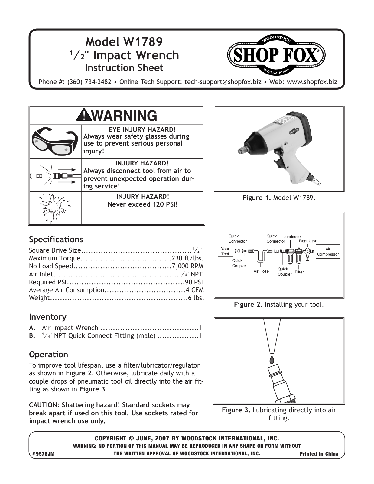 Shop fox W1789 User Manual