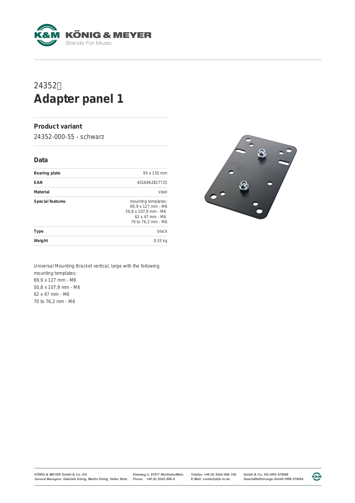 K&M 24352.000.55 Data Sheet