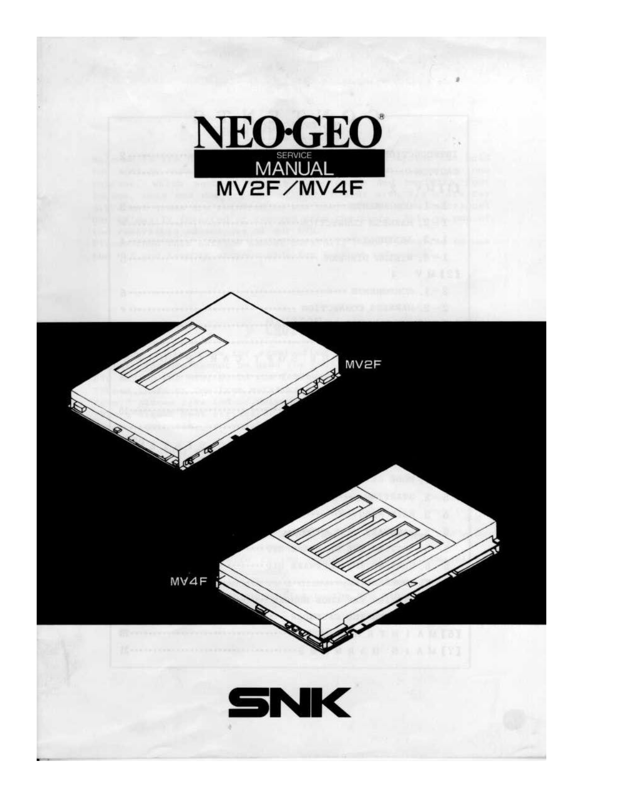 NeoGeo MV2F, MV4F User Guide