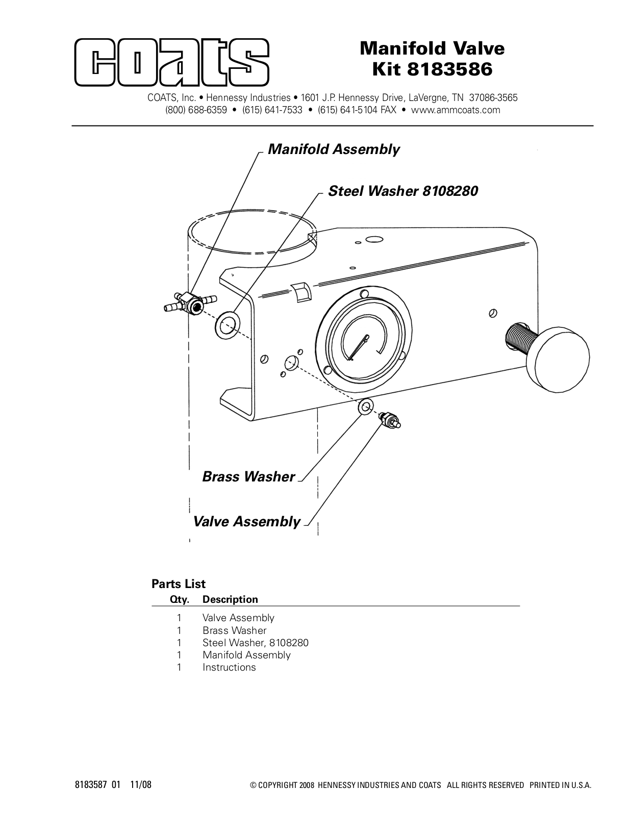 COATS Kit 8183586 User Manual