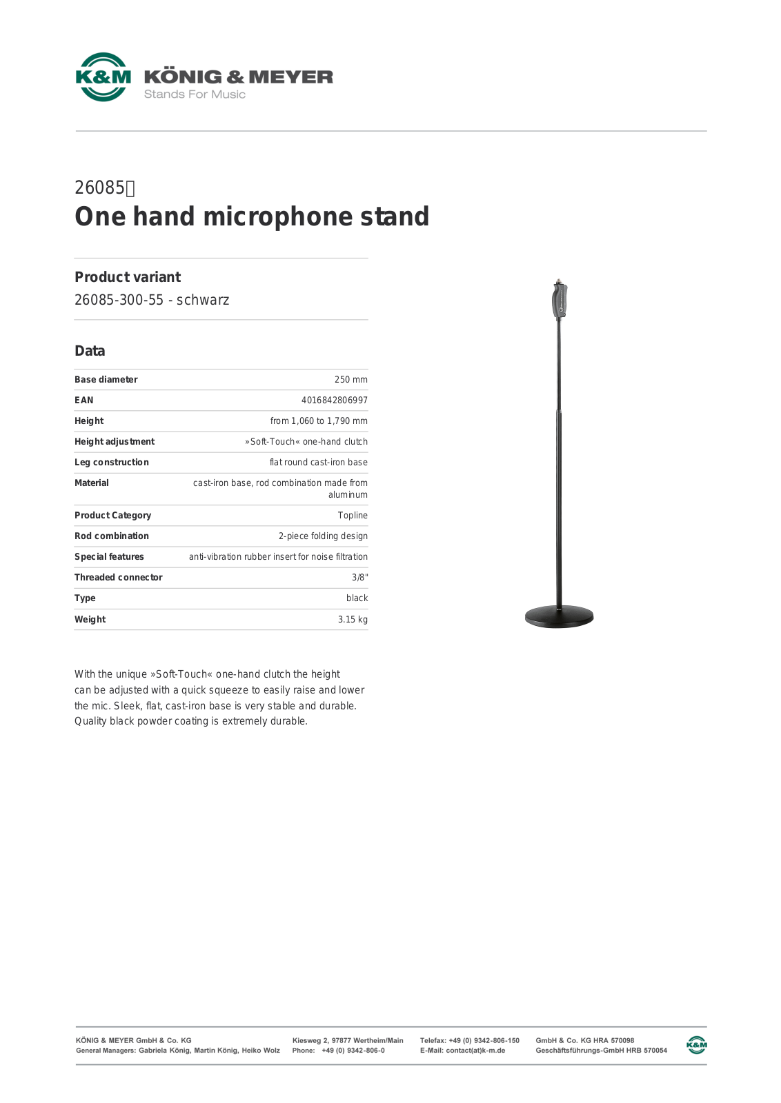 K&M 26085 Data Sheet