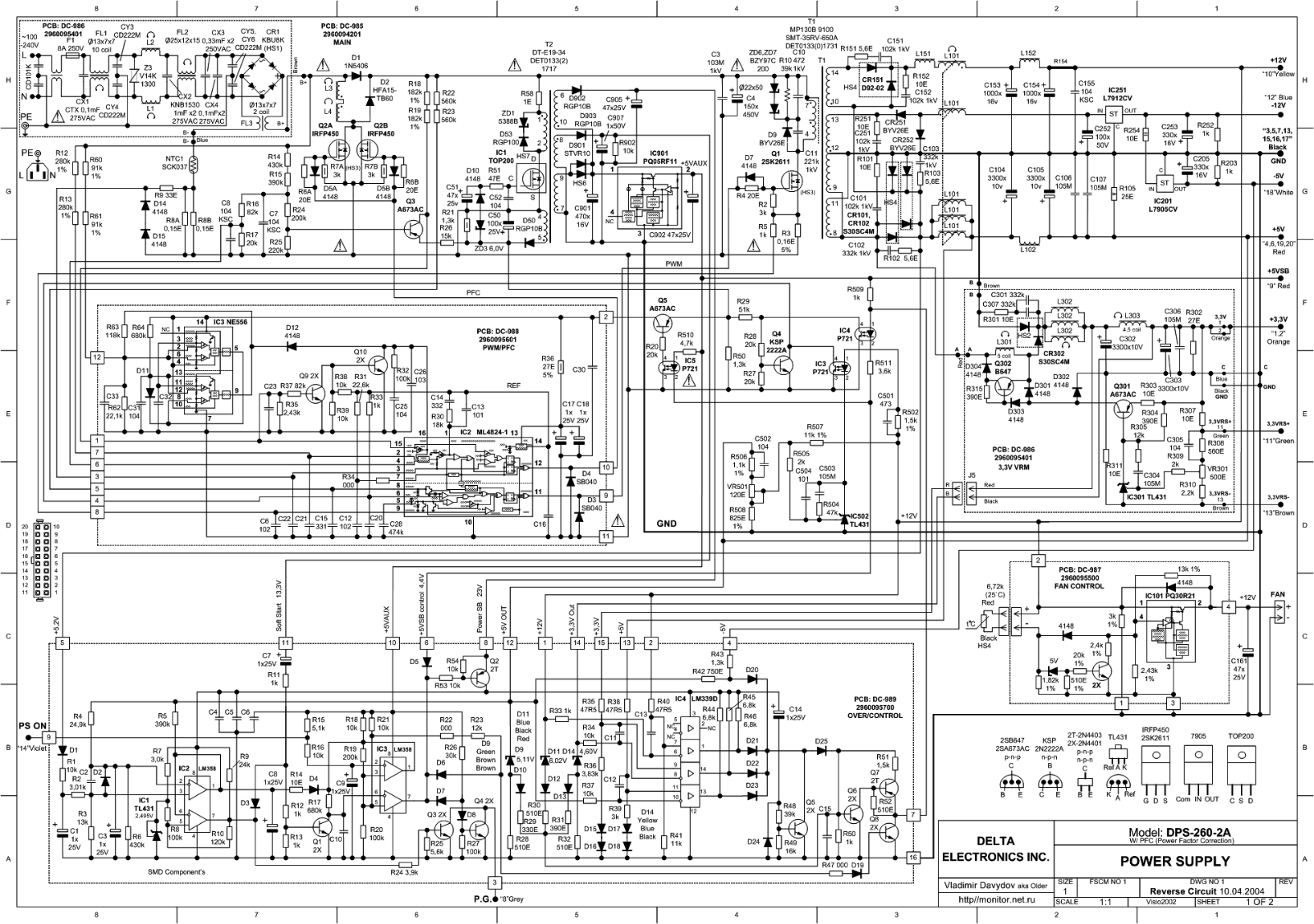 Delta DPS-260-2A Schematic