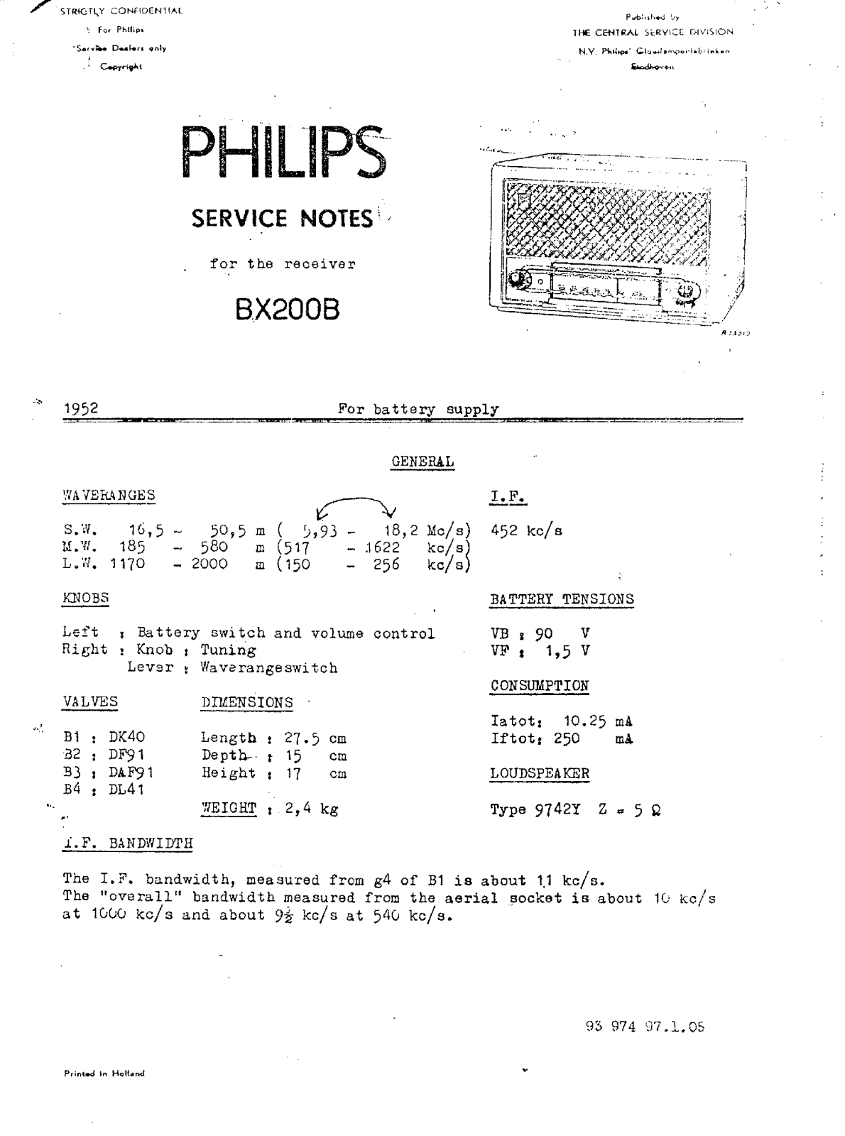 Philips BX200B Schematic