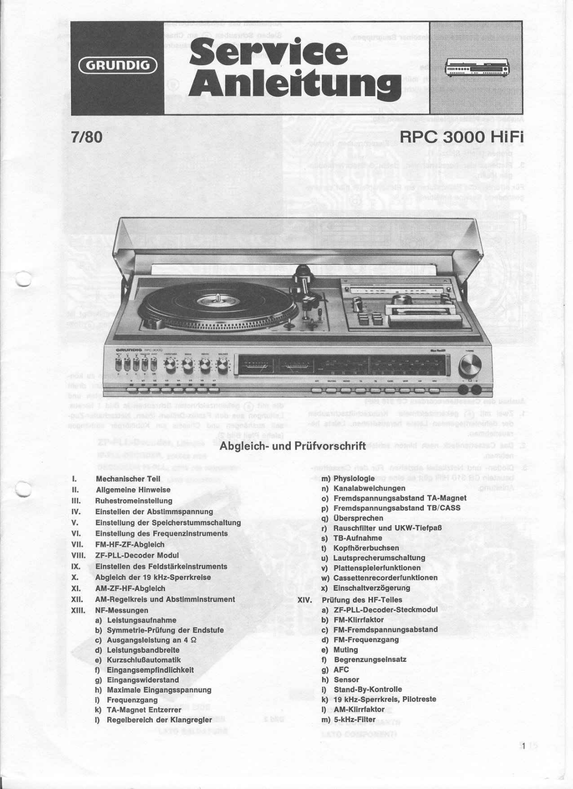 Grundig RPC-3000 Service Manual