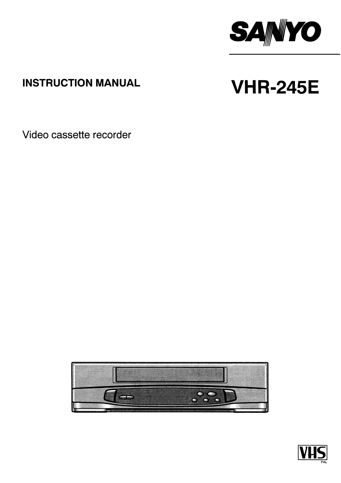 Sanyo VHR-245E Instruction Manual