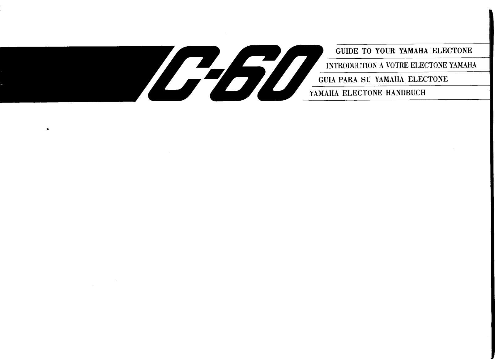 Yamaha C60E User Manual