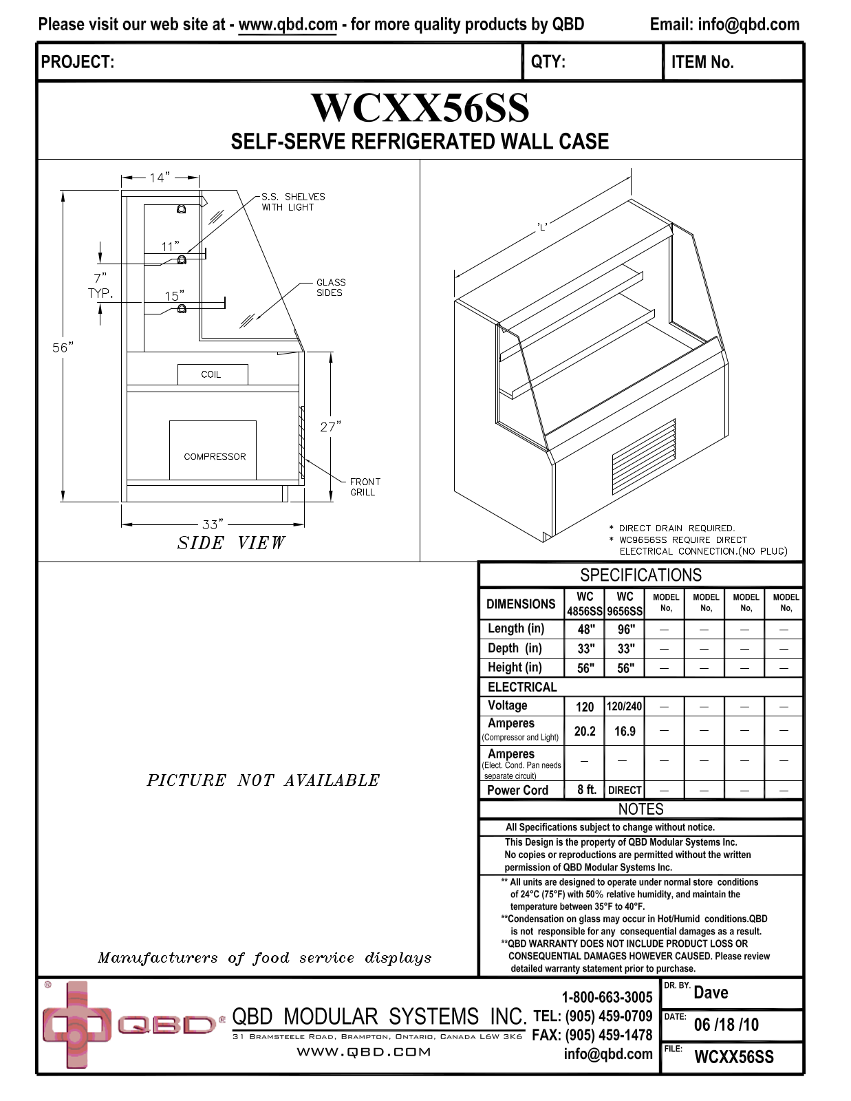 QBD WCXX56SS User Manual