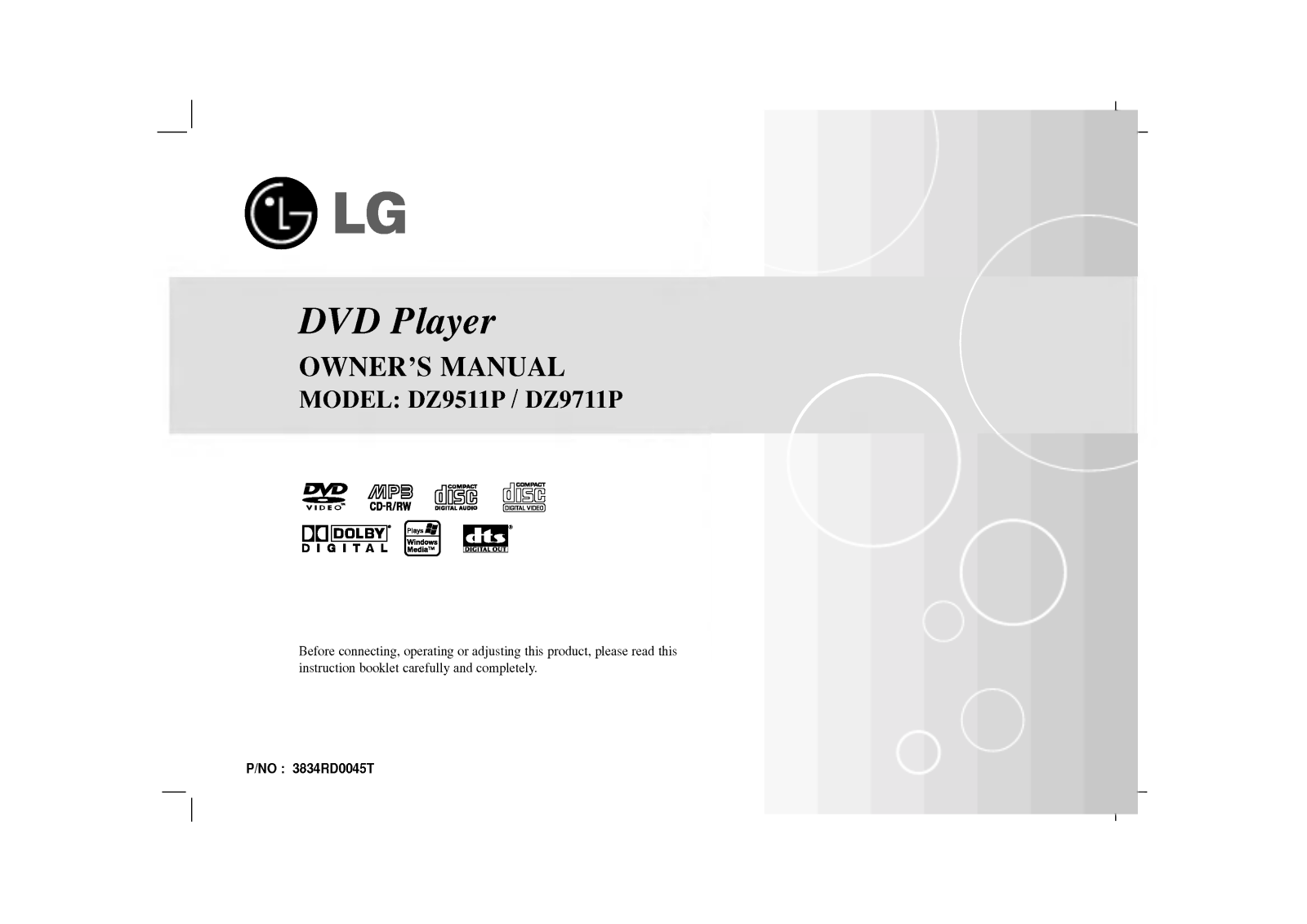 LG DZ9711CPD Manual book