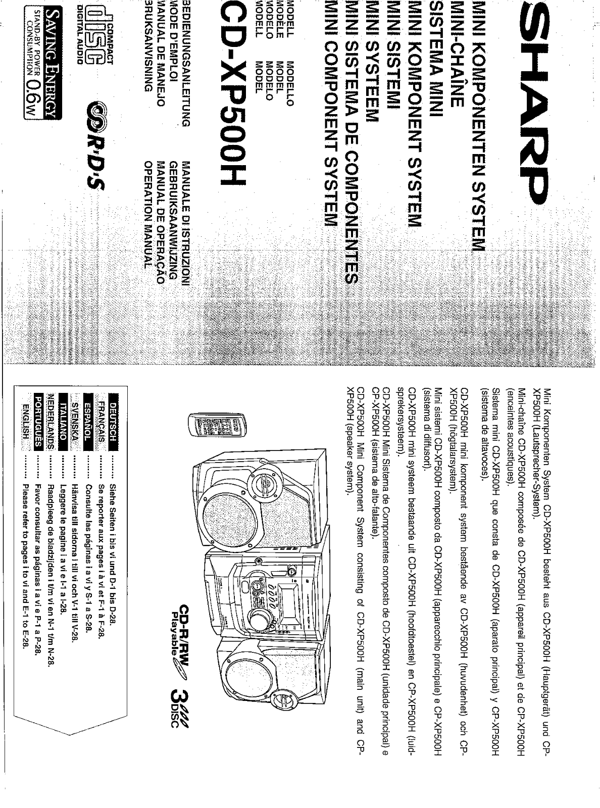 Sharp CD-XP500H User Manual