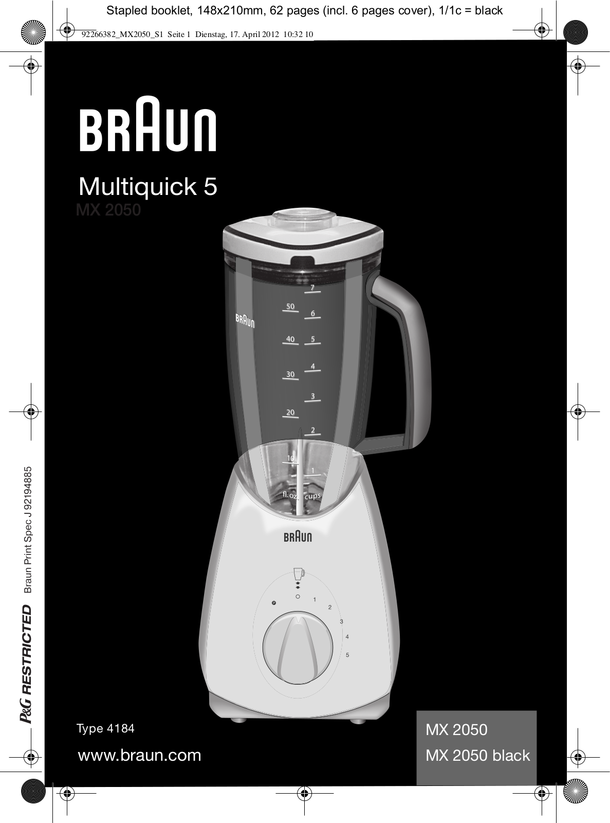 Braun MX 2050 User Manual