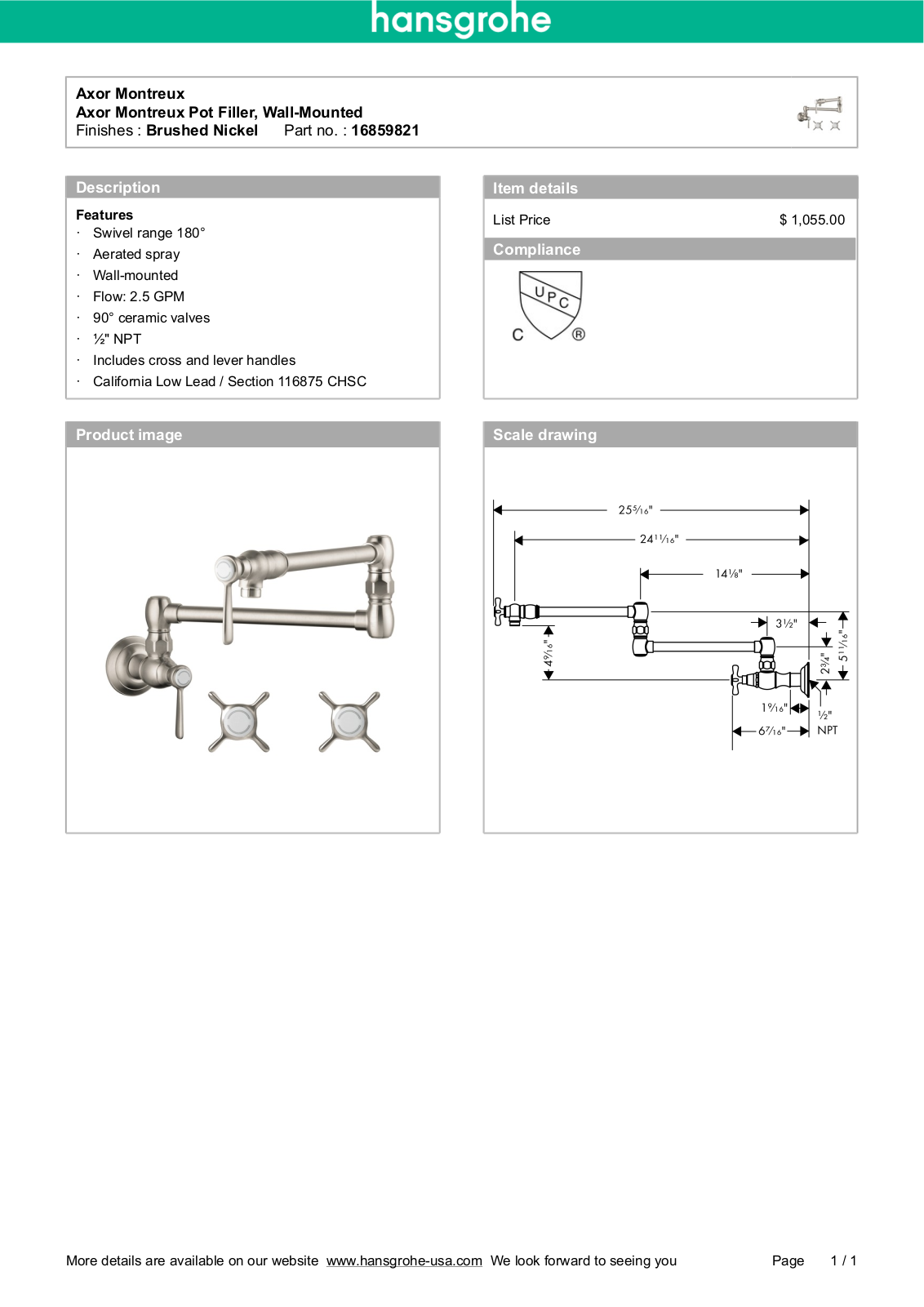 Axor HAN3590 Specifications - ManualMachine.com
