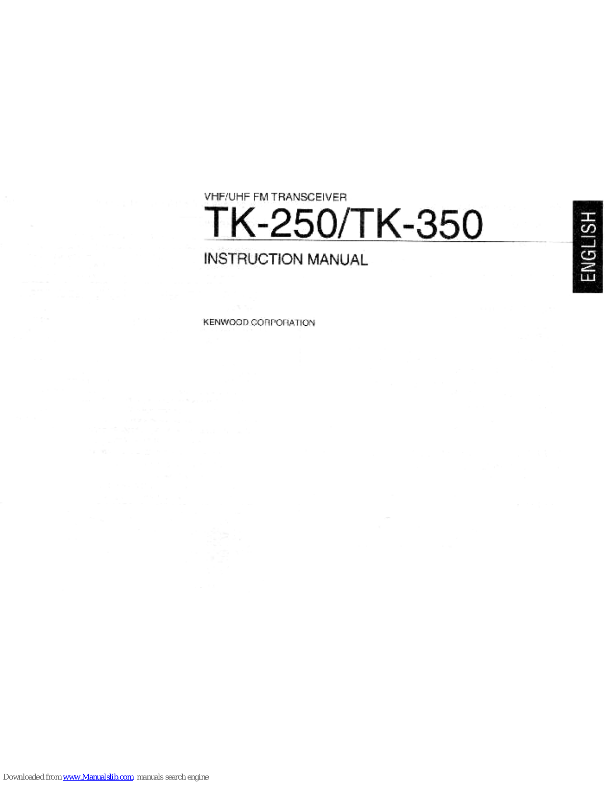 Kenwood TK-250, TK-350 Service Manual