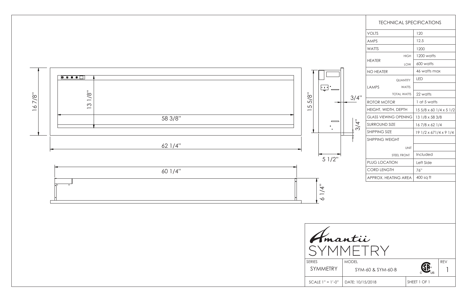 Amantii SYM60B Specifications