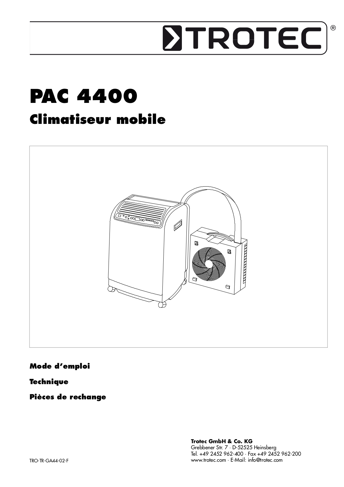 TROTEC PAC 4400 User Manual