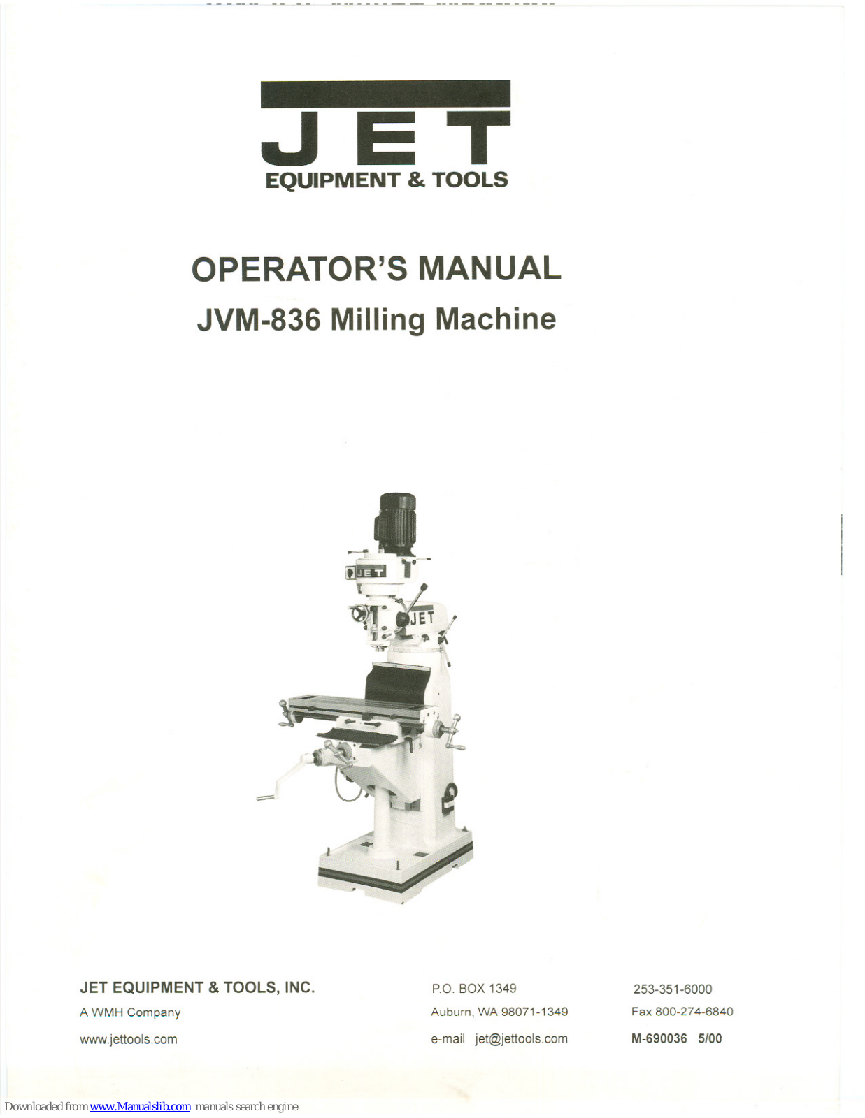 Jet JVM-836 Operator's Manual - ManualMachine.com