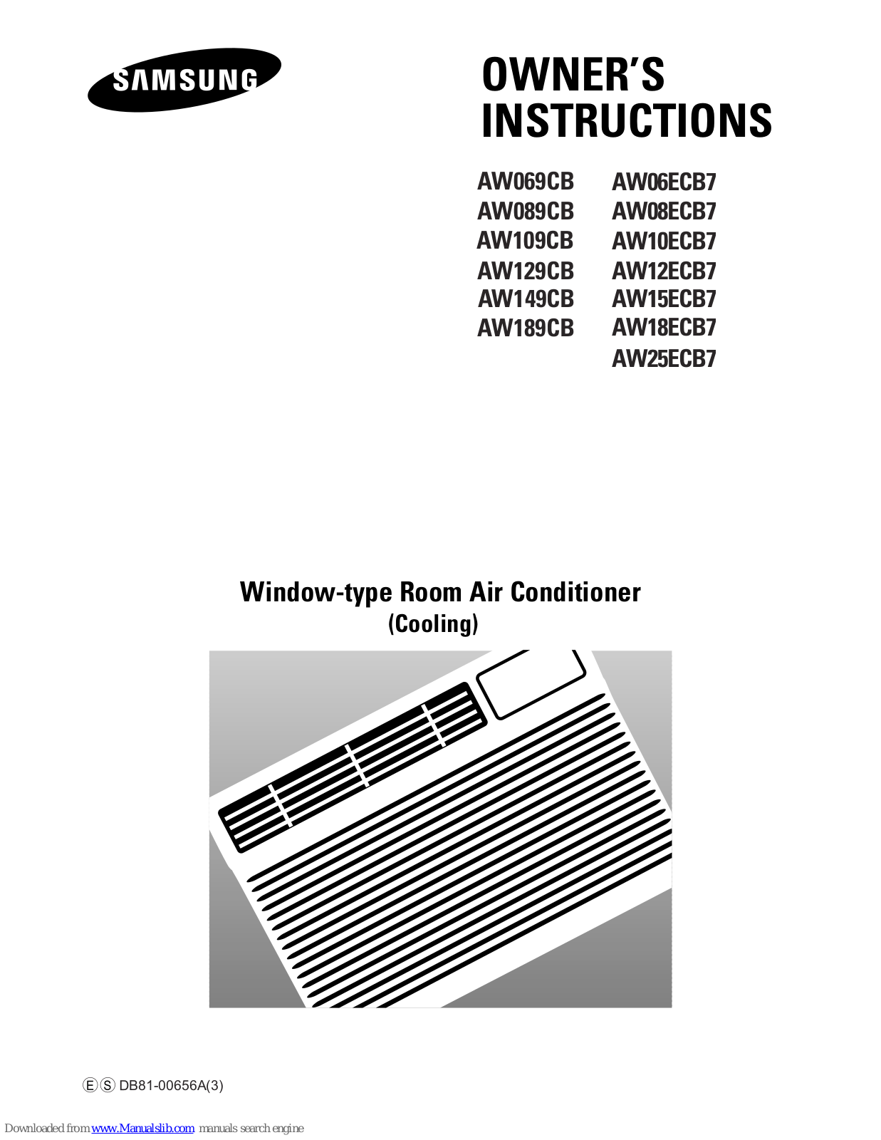 Samsung AW06ECB7, AW08ECB8, AW06ECB8, AW08ECB7, AW10ECB7 Owner's Instructions Manual