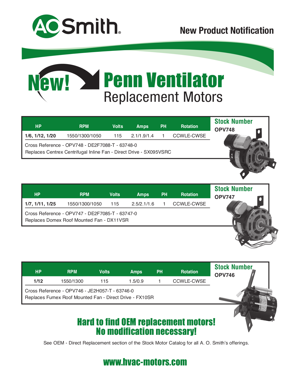 A. O. Smith OPV748 User Manual