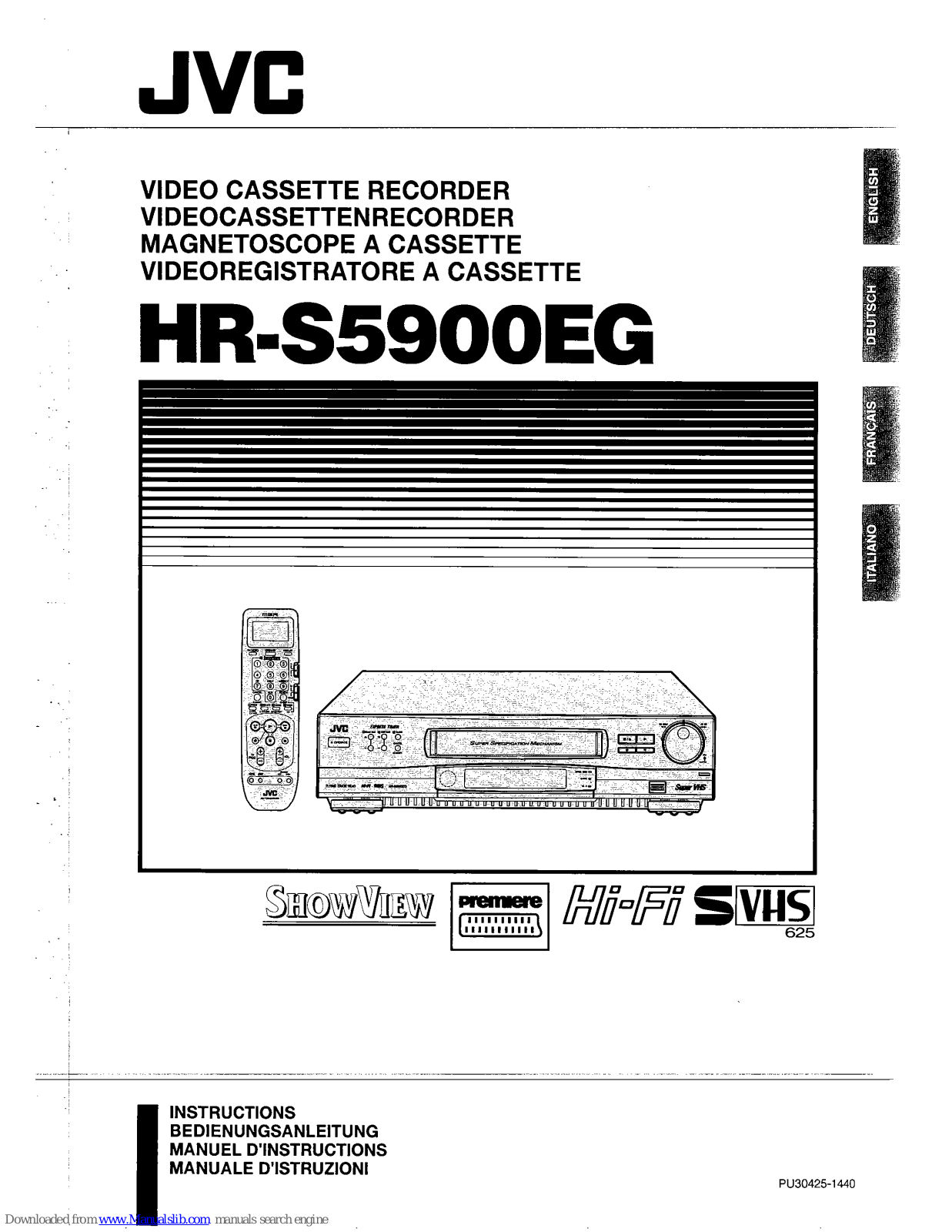 JVC HR-S5900EG Instructions For Use Manual