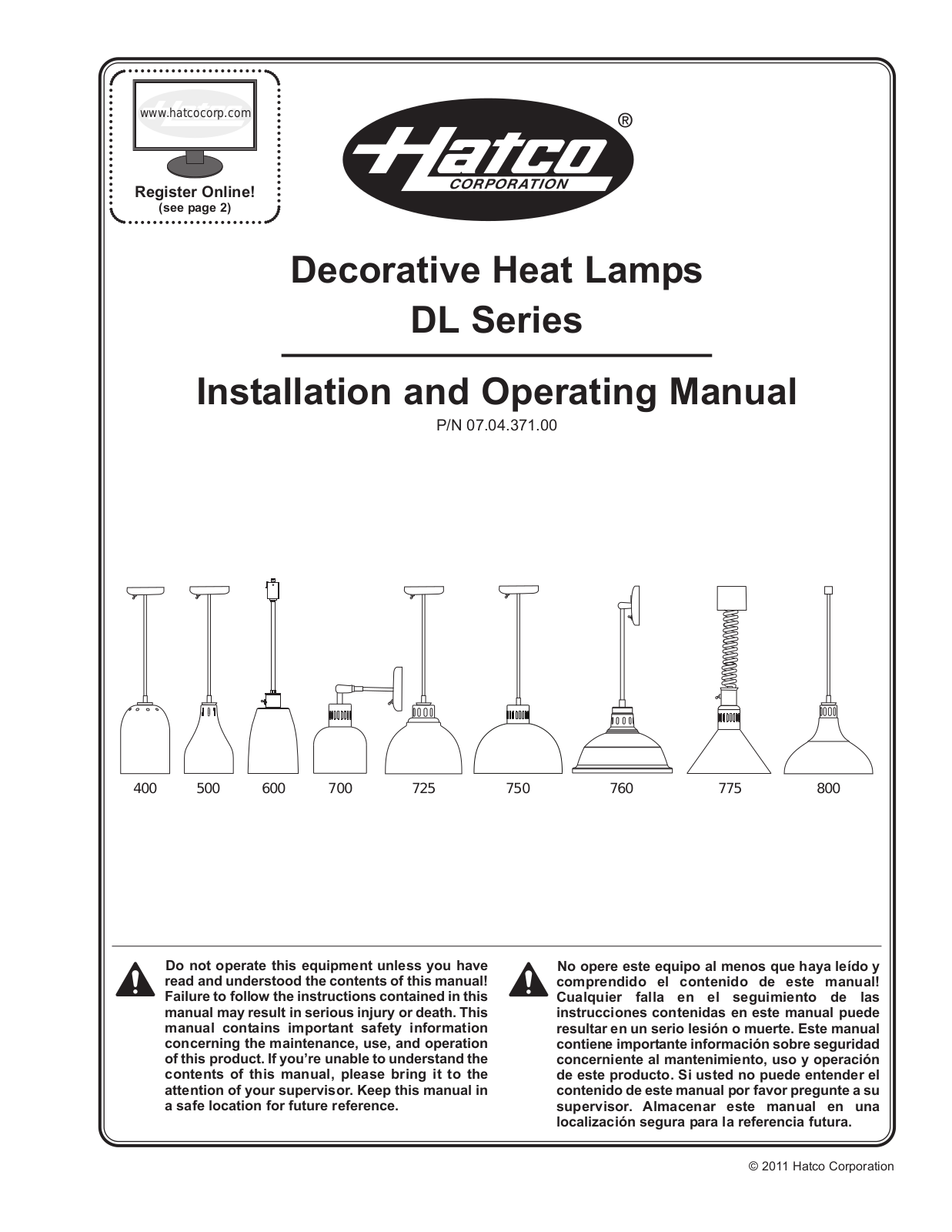 Hatco DL-500 Operation Manual