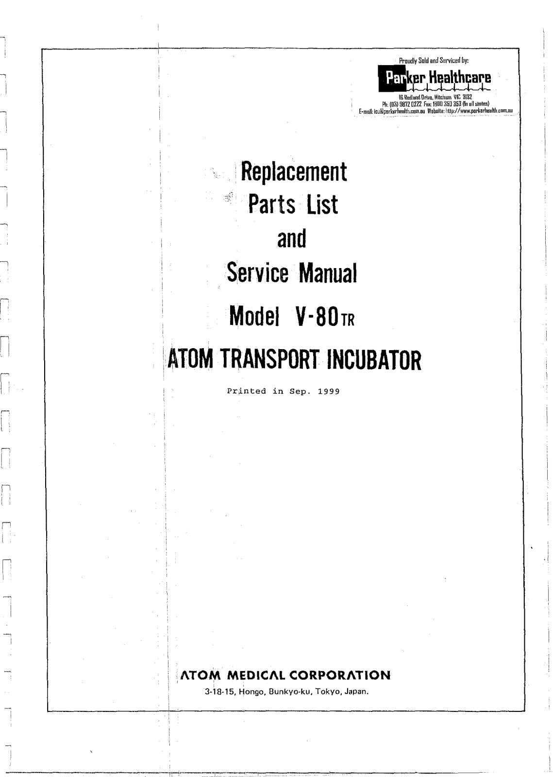 Atom V-80TR User manual - ManualMachine.com