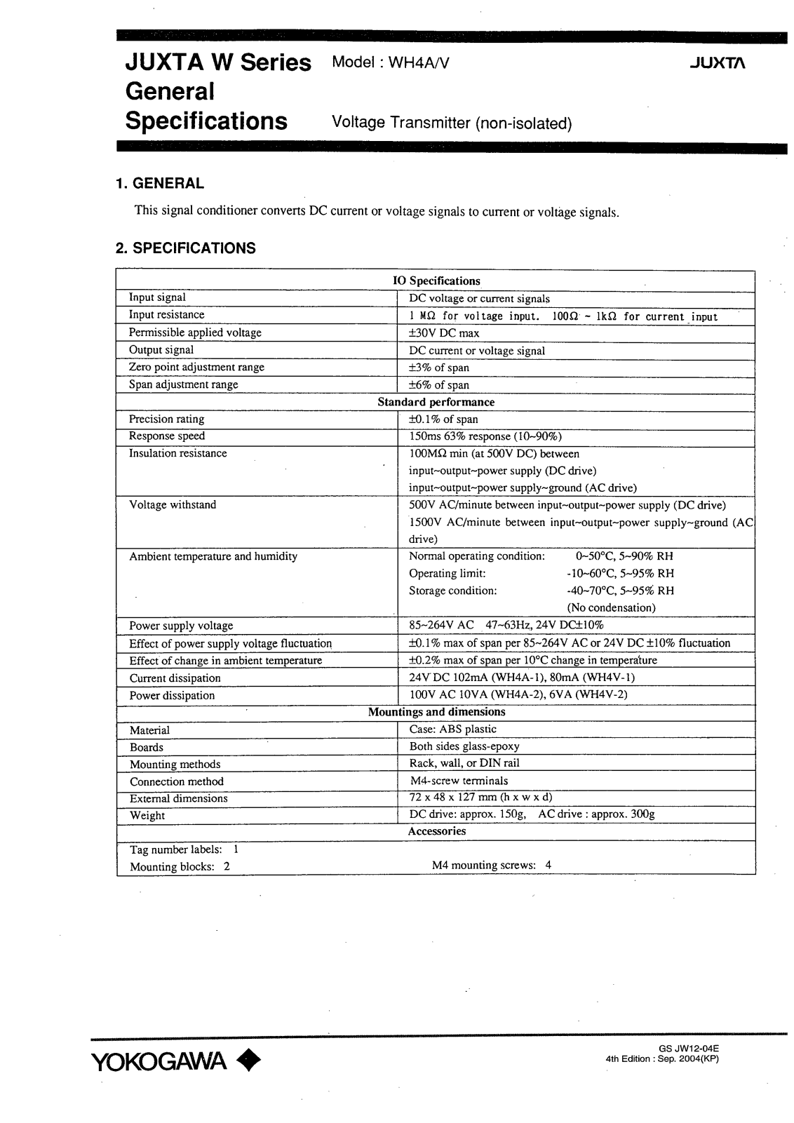 JUXTA WH4A/V service manual