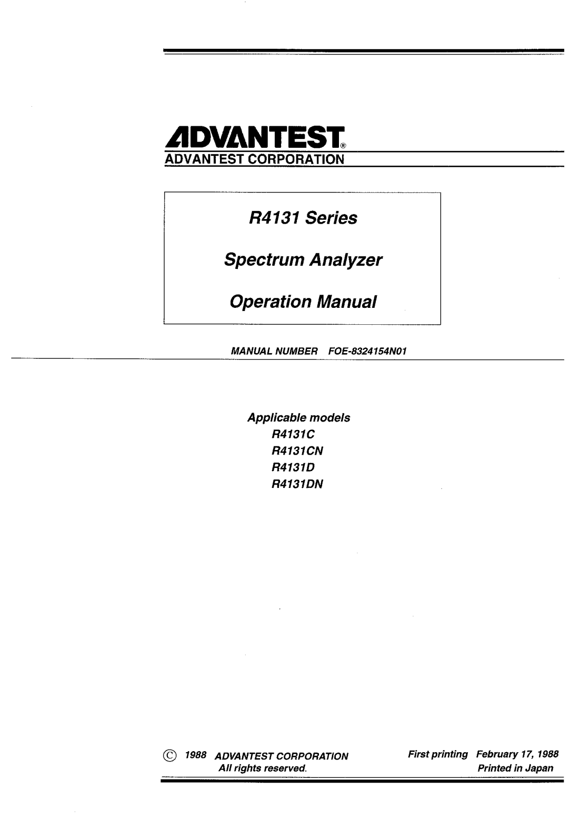 Advantest r4131 schematic